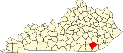 Karte von Knox County innerhalb von Kentucky