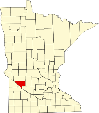 Location of Chippewa County in Minnesota Map of Minnesota highlighting Chippewa County.svg