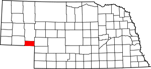 Map of Nebraska highlighting Deuel County
