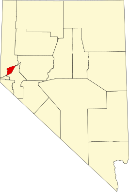 Locatie van Storey County in Nevada