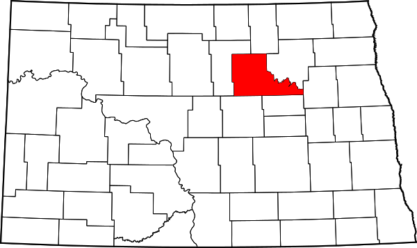 Map of North Dakota highlighting Benson County