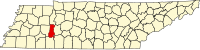 Locatie van Decatur County in Tennessee