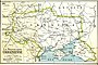 Carte de l'Ukraine présentée à la Conférence de la paix par la délégation de la république ukrainienne (frontières de 1917).