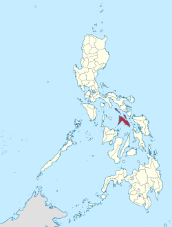 Map of the Philippines with Masbate highlighted