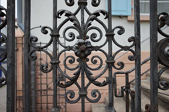 Corroded wrought-iron gate in Michelstadt, Germany