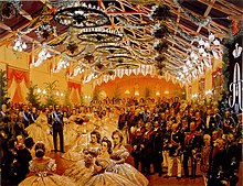 Grand Duchy of Finland arranged a Grand Ball in honour of the Grand Duke of Finland, Emperor of Russia Alexander II in Helsinki in 1863. Mihaly Zichy - Ball in Honour of Alexander II - WGA25974.jpg