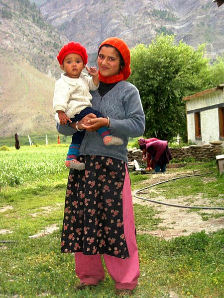 Mother and child. Gandola Monastery, Lahaul, India.