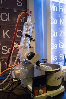 A rotary evaporator at the Moto prep station