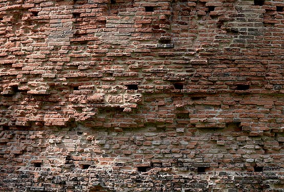Brick walls in Ferrara, Italy