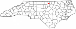 Location of Oxford, North Carolina