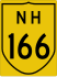 National Highway 166 marker