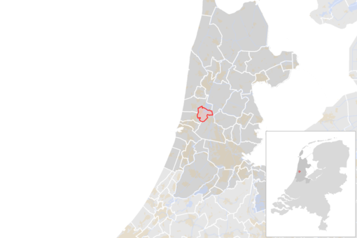 Locatie van de gemeente Uitgeest (gemeentegrenzen CBS 2016)