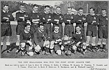 The NZ 1st test team at Carlaw Park on Aug 4, 1928. New Zealand rugby league 1st test team in 1928.jpg