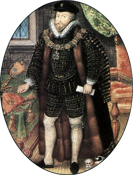 Christopher Hatton as Lord Chancellor with his seal on the table by his side, by Nicholas Hilliard, 1588–1591