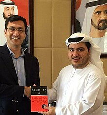 The author, Nigel Cumberland, of a Teach Yourself book entitled Secrets of Success at Work Nigel Cumberland with Marwan Abedin, CEO of Dubai Healthcare City.jpg