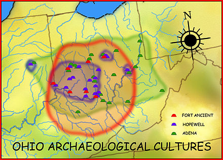 Map of the archaeological cultures of Ohio