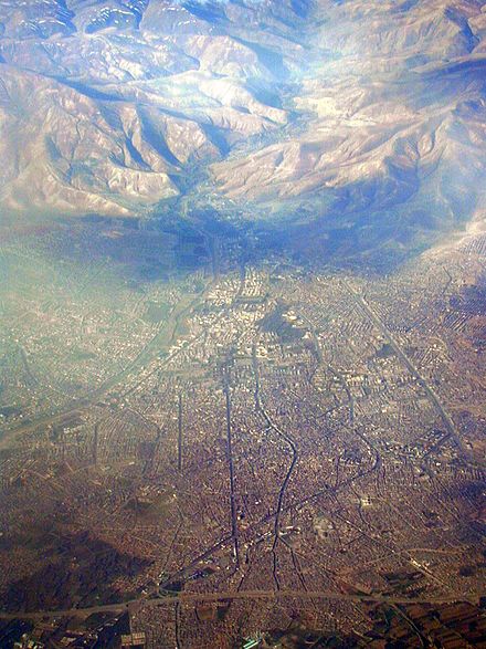 Vue aérienne d'Ourmia et de la Shahar