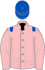 Pink, royal blue epaulets, royal blue cap