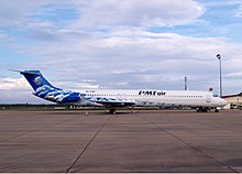 A PMTair McDonnell Douglas MD-83 at Siem Reap-Angkor International Airport, Cambodia in 2007.