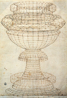 Mathematics and art: study of a vase as a solid of revolution by Paolo Uccello. 15th century Paolo uccello, studio di vaso in prospettiva 02.jpg