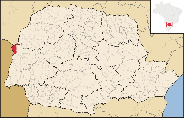 Localização de Guaíra no Paraná