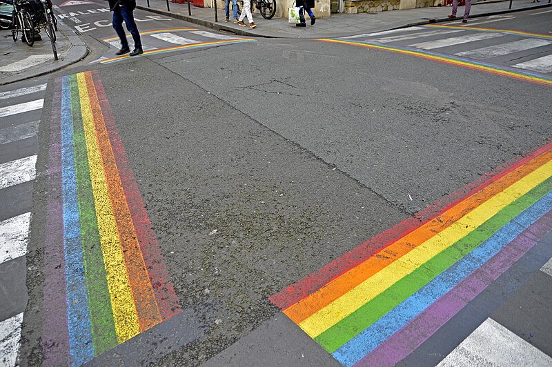 File:Paris LGBT rainbow pedestrian crossing.jpg