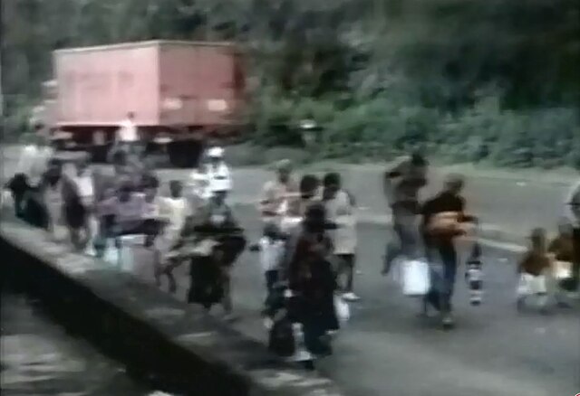 People fleeing during 1993 Burundian genocide that marked the civil war's start