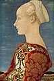 『若い婦人の横顔』 アントニオ・デル・ポッライオーロ 1465-1470頃 板、テンペラ 76 × 50 cm 絵画館（ベルリン）