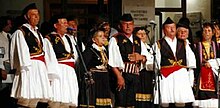 Greek polyphonic group performing in Gjirokastër county.