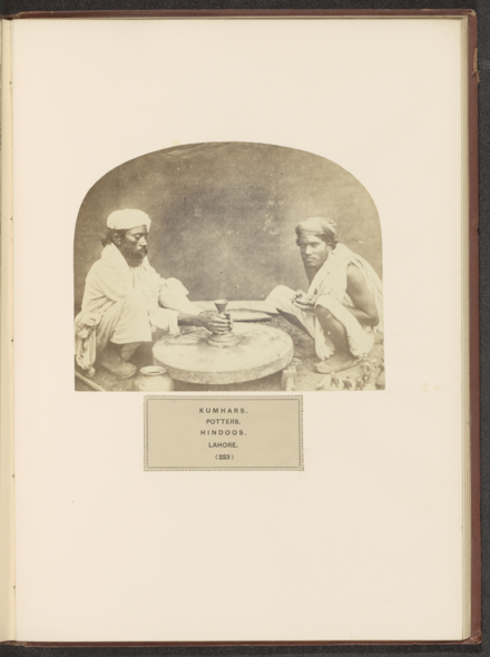 Portrait of two unknown Kumhar potters from Lahore, ca.1859–69
