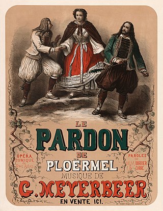 Poster for Meyerbeer's Le pardon Dr Ploërmel (later renamed Dinorah':