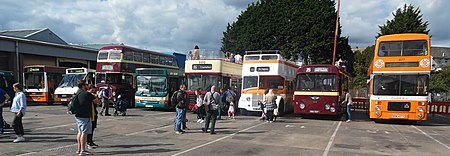 A line of preserved buses at Cardiff Bus' Open Day in September 2022 Preserved buses at Cardiff Bus' Open Day (geograph 7309586).jpg