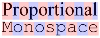 Monospaced font Font whose characters occupy the same amount of horizontal space