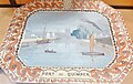Faïence de Quimper : plat "Port de Quimper vers 1920", par Alfred Beau (Musée de la faïence de Quimper)