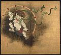 Raijin, dieu de la foudre. Écran g. d'un ens. de 2. H 181,8 x L 164,5 cm. Encre et couleurs / feuille d'or / papier. Musée national de Tokyo