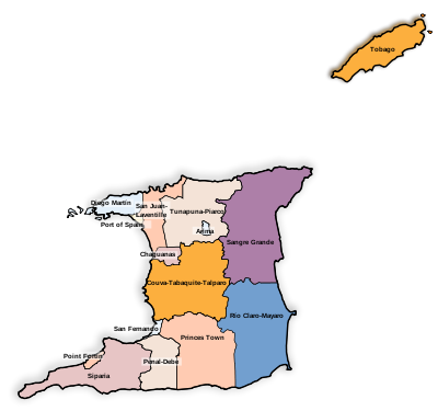 Regions and municipalities of Trinidad and Tobago