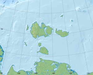 Стовповий острів. Карта розташування: Новосибірські острови