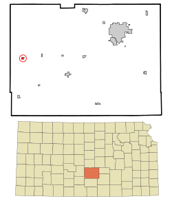 Reno County Kansas Incorporated and Unincorporated areas Sylvia Highlighted.svg