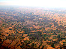 Richmond lies on the flat lands of eastern Indiana. Richmond-indiana-from-above.jpg