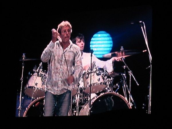 Starkey with Roger Daltrey of the Who in concert