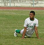 HAL's first ever Nepalese recruit Rohit Chand warming up in 2011, during the 2010-11 I-League. Rohit Chand.JPG