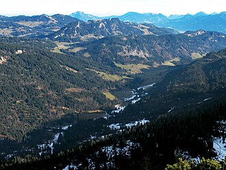 Rohrmoostal with the road from the lower Gottesackewalls