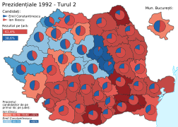 Distribuția geografică a voturilor pentru funcția de Președinte al României (turul doi)