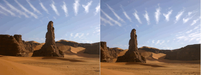 A picture cropped without and with the rule of thirds. Photo courtesy of Wikipedia.