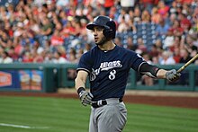 Milwaukee selected Ryan Braun 5th overall. The 2011 National League MVP is a 6x All-Star and 5x Silver Slugger Award winner. Ryan Braun (41976772944).jpg