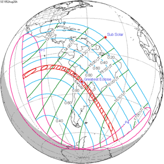 Solar eclipse of August 20, 1952 20th-century annular solar eclipse