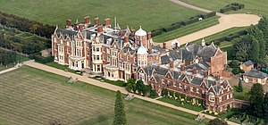 Sandringham House, the private residence of Charles III in Norfolk.
