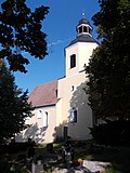 Church (with furnishings), cemetery with enclosure, cemetery gate and stairs as well as Trebst tomb