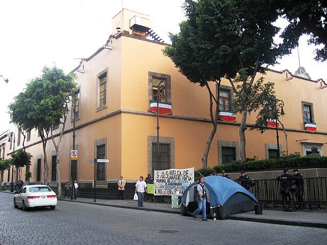 Former Main Senate Chambers at the corner of Donceles and Xicotencatl Streets in the historic center of Mexico City.