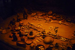 A shaft tomb exhibit of the Western Mexico shaft tomb culture, 300 BCE and 400 CE at the Museo Nacional de Antropologia e Historia, Mexico ShafttombMNAH.jpg